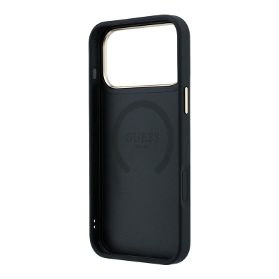Apple iPhone 18 Pro Max Kılıf Guess Orjinal Lisanslı M-safe Şarj Özellikli Klasik Yazı ve 4G Logolu PU Deri Peony Kapak - 15