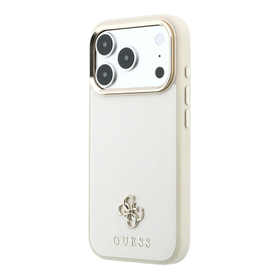 Apple iPhone 18 Pro Max Kılıf Guess Orjinal Lisanslı M-safe Şarj Özellikli Klasik Yazı ve 4G Logolu PU Deri Saffiano Kapak - 2
