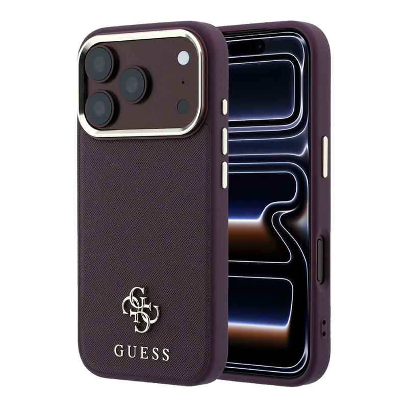 Apple iPhone 18 Pro Max Kılıf Guess Orjinal Lisanslı M-safe Şarj Özellikli Klasik Yazı ve 4G Logolu PU Deri Saffiano Kapak - 9
