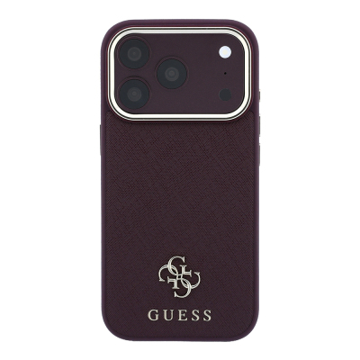 Apple iPhone 18 Pro Max Kılıf Guess Orjinal Lisanslı M-safe Şarj Özellikli Klasik Yazı ve 4G Logolu PU Deri Saffiano Kapak - 11