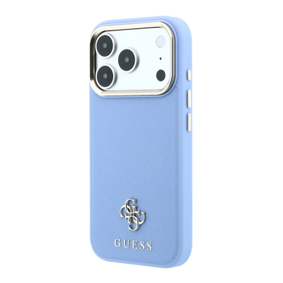 Apple iPhone 18 Pro Max Kılıf Guess Orjinal Lisanslı M-safe Şarj Özellikli Klasik Yazı ve 4G Logolu PU Deri Saffiano Kapak - 18