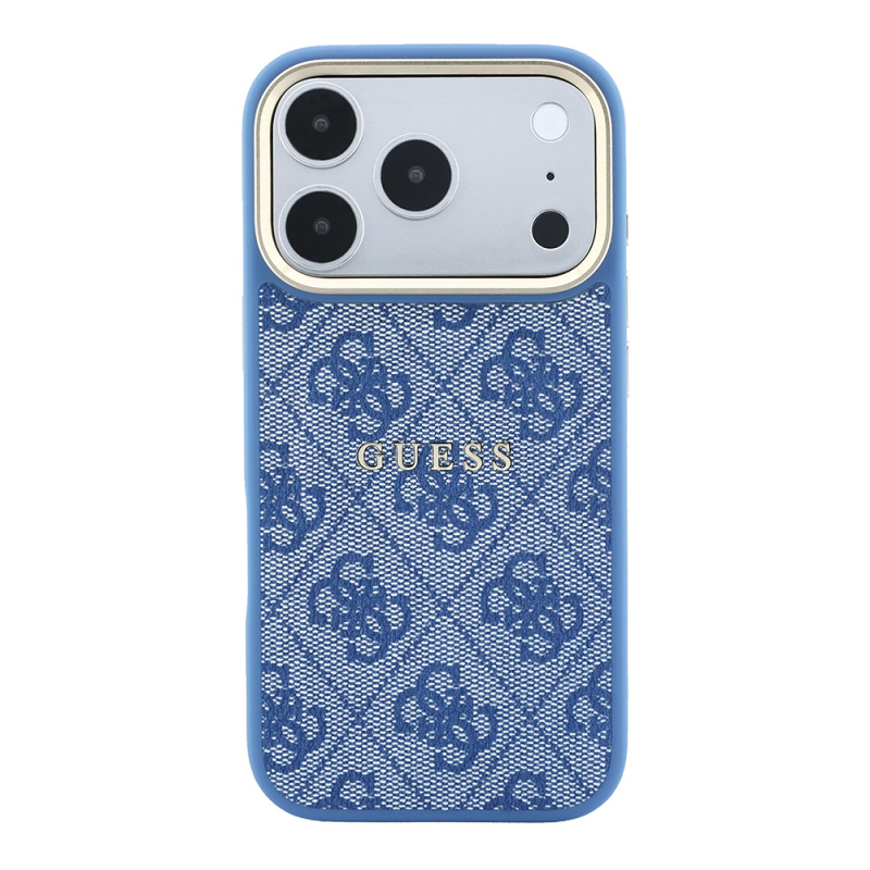 Apple iPhone 18 Pro Max Kılıf Guess Orjinal Lisanslı M-safe Şarj Özellikli Metal Kamera Çerçeveli C-Magnet 4G Desenli Yazı Logolu Kapak - 19