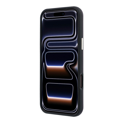 Apple iPhone 18 Pro Max Kılıf Guess Orjinal Lisanslı M-safe Şarj Özellikli PU Metal Üçgen Logolu Karbon Fiber Kevlar Kapak - 5