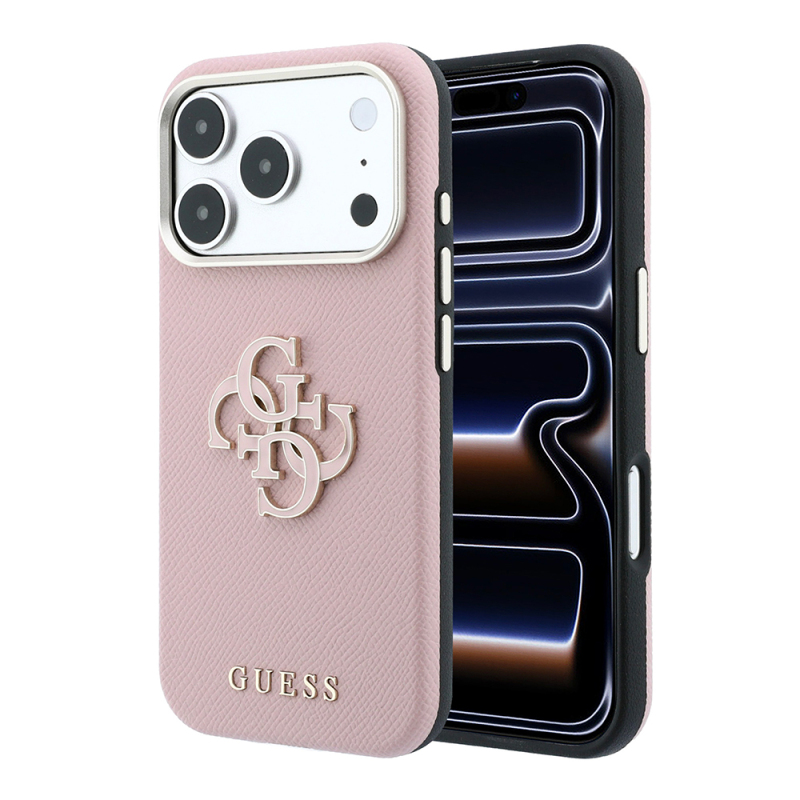 Apple iPhone 18 Pro Max Kılıf Guess Orjinal Lisanslı M-safe Şarj Özellikli PU Yazı ve 4G Büyük Metal Logolu Kapak - 2