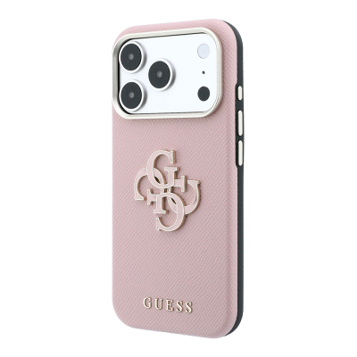 Apple iPhone 18 Pro Max Kılıf Guess Orjinal Lisanslı M-safe Şarj Özellikli PU Yazı ve 4G Büyük Metal Logolu Kapak - 3