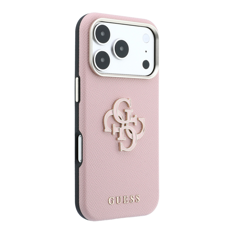 Apple iPhone 18 Pro Max Kılıf Guess Orjinal Lisanslı M-safe Şarj Özellikli PU Yazı ve 4G Büyük Metal Logolu Kapak - 5