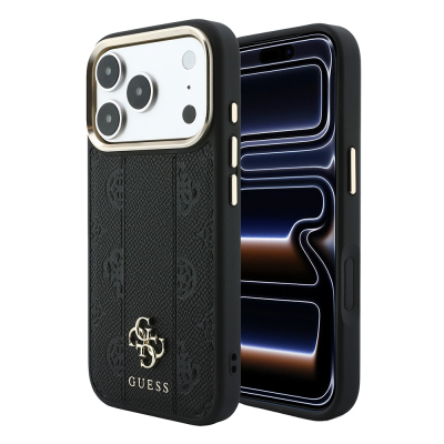 Apple iPhone 18 Pro Max Kılıf Guess Orjinal Lisanslı M-safe Şarj Özellikli Şeritli Peony 4G ve Yazı Logolu Kapak - 1