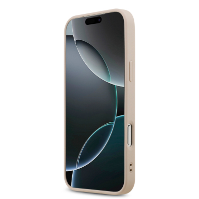 Apple iPhone 18 Pro Max Kılıf Guess Orjinal Lisanslı M-safe Şarj Özllikli PU Deri Taşlı Üçgen Logo 4G Desenli Strass Kapak - 13