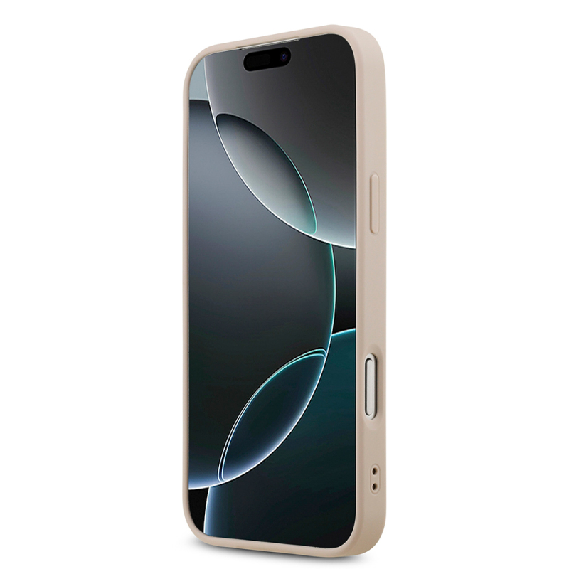 Apple iPhone 18 Pro Max Kılıf Guess Orjinal Lisanslı M-safe Şarj Özllikli PU Deri Taşlı Üçgen Logo 4G Desenli Strass Kapak - 13
