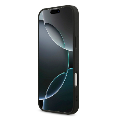 Apple iPhone 18 Pro Max Kılıf Guess Orjinal Lisanslı PU Deri Taşlı Üçgen Logo 4G Desenli Strass Kapak - 5