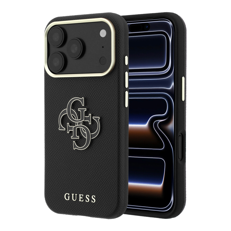 Apple iPhone 18 Pro Max Kılıf Guess Orjinal Lisanslı PU Yazı ve 4G Büyük Metal Logolu Kapak - 3