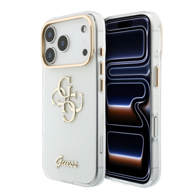 Apple iPhone 18 Pro Max Kılıf Guess Orjinal Lisanslı Yazı ve 4G Büyük Metal Logolu Silikon Kapak - 1