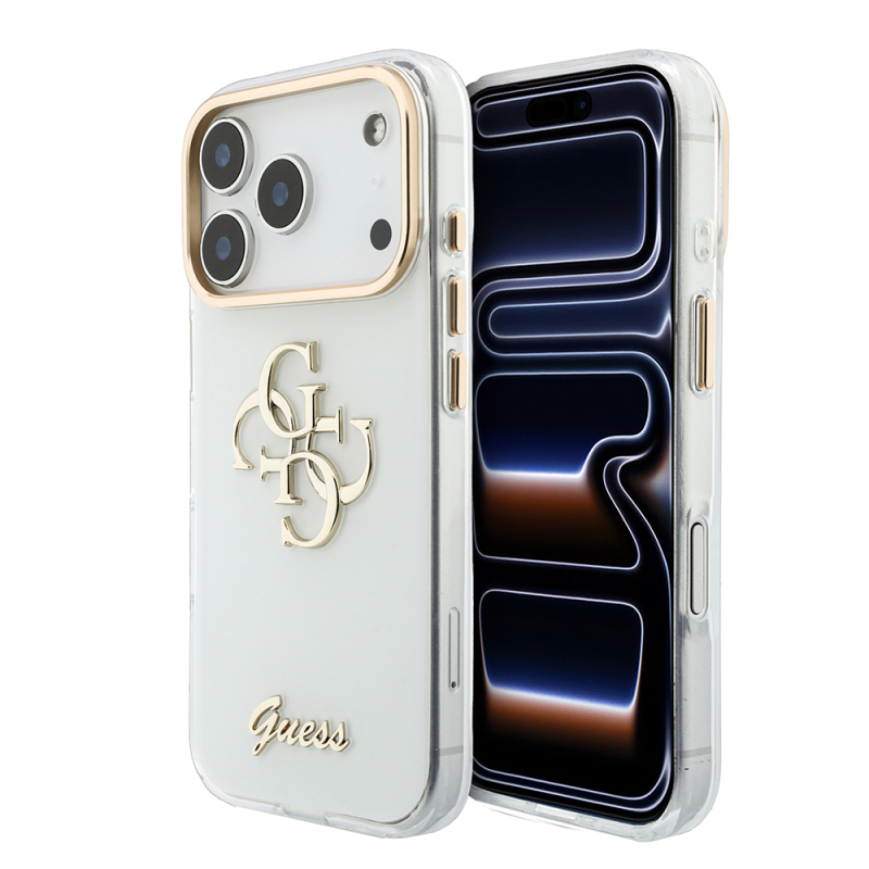 Apple iPhone 18 Pro Max Kılıf Guess Orjinal Lisanslı Yazı ve 4G Büyük Metal Logolu Silikon Kapak - 1