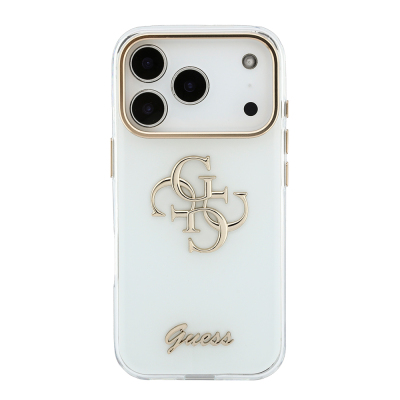 Apple iPhone 18 Pro Max Kılıf Guess Orjinal Lisanslı Yazı ve 4G Büyük Metal Logolu Silikon Kapak - 4
