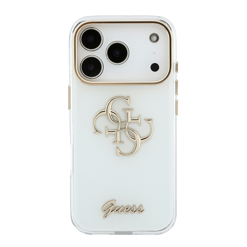 Apple iPhone 18 Pro Max Kılıf Guess Orjinal Lisanslı Yazı ve 4G Büyük Metal Logolu Silikon Kapak - 4