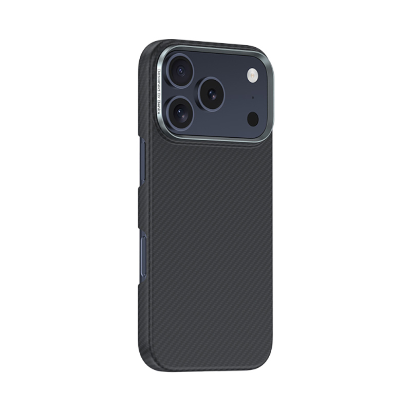 Apple iPhone 18 Pro Max Kılıf Karbon Fiber M-safe Şarj Özellikli Benks Armor Air Yükseltimiş Kamera Çerçevesi C1 600D Kevlar Kapak - 6