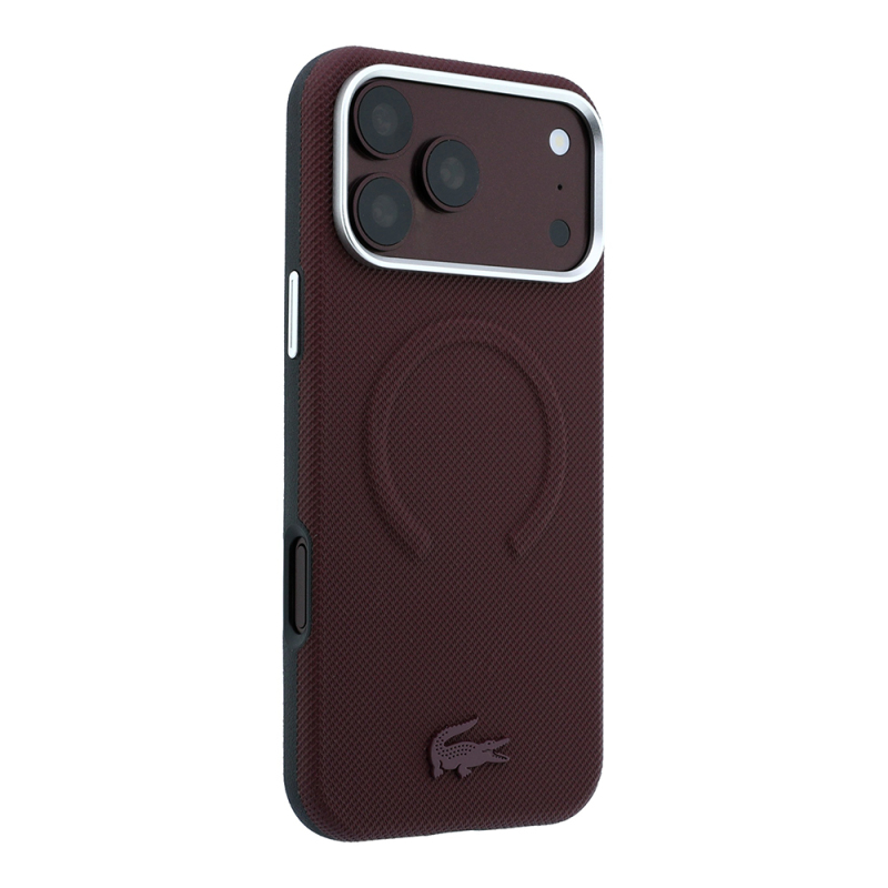 Apple iPhone 18 Pro Max Kılıf Lacoste Orjinal Lisanslı M-safe Şarj Özellikli Halka Tasarımlı Petit Pike Metal Logolu Kapak - 4