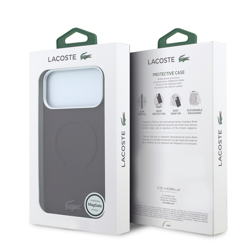 Apple iPhone 18 Pro Max Kılıf Lacoste Orjinal Lisanslı M-safe Şarj Özellikli Halka Tasarımlı Petit Pike Metal Logolu Kapak - 8