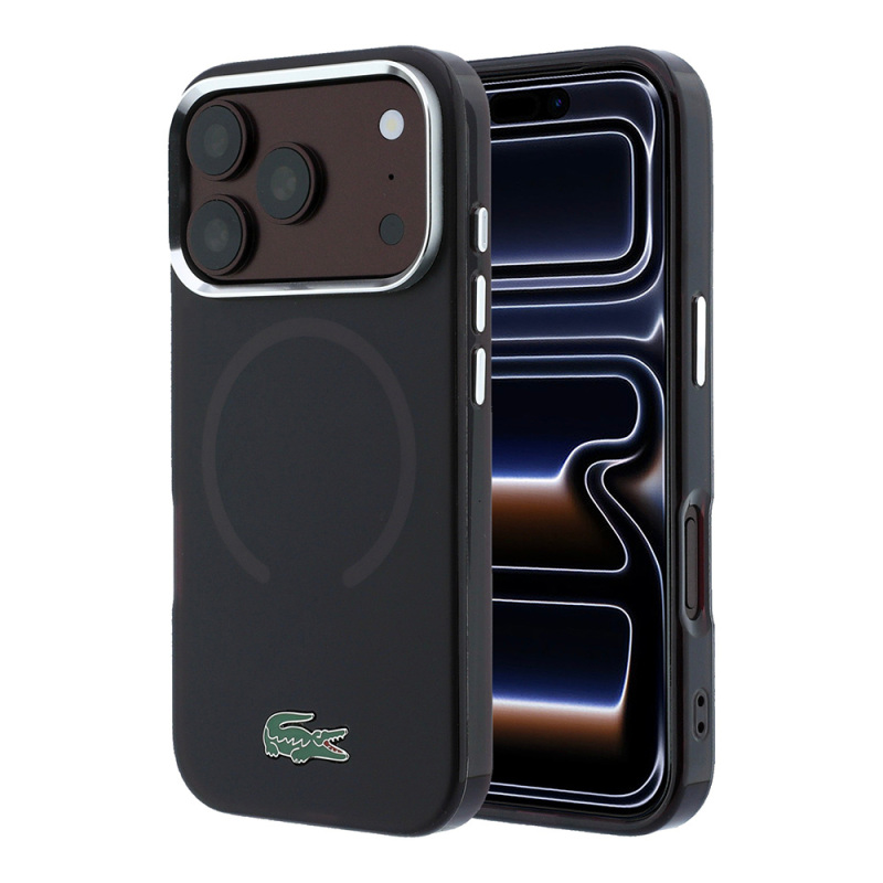 Apple iPhone 18 Pro Max Kılıf Lacoste Orjinal Lisanslı M-safe Şarj Özellikli Lake Timsah Logolu IML Frosted Kapak - 1