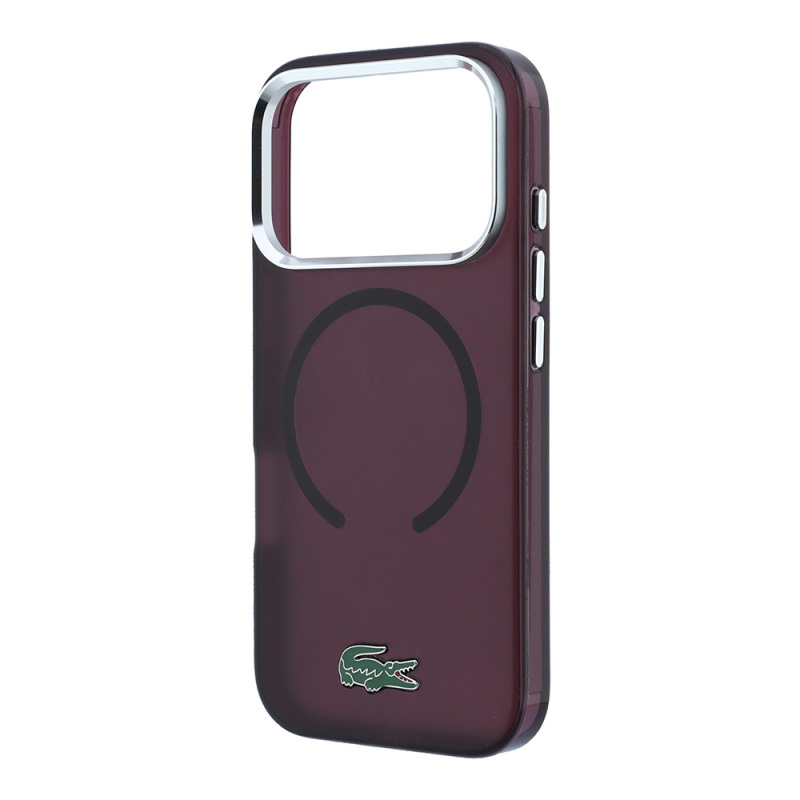 Apple iPhone 18 Pro Max Kılıf Lacoste Orjinal Lisanslı M-safe Şarj Özellikli Lake Timsah Logolu IML Frosted Kapak - 6