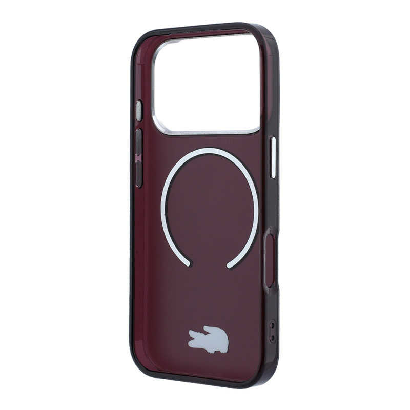 Apple iPhone 18 Pro Max Kılıf Lacoste Orjinal Lisanslı M-safe Şarj Özellikli Lake Timsah Logolu IML Frosted Kapak - 7