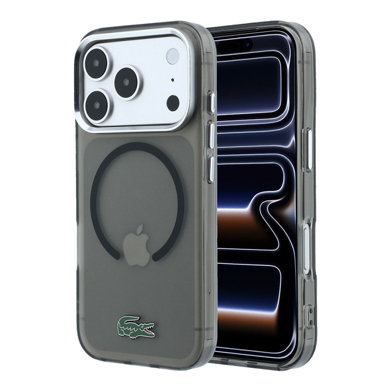 Apple iPhone 18 Pro Max Kılıf Lacoste Orjinal Lisanslı M-safe Şarj Özellikli Lake Timsah Logolu IML Frosted Kapak - 9