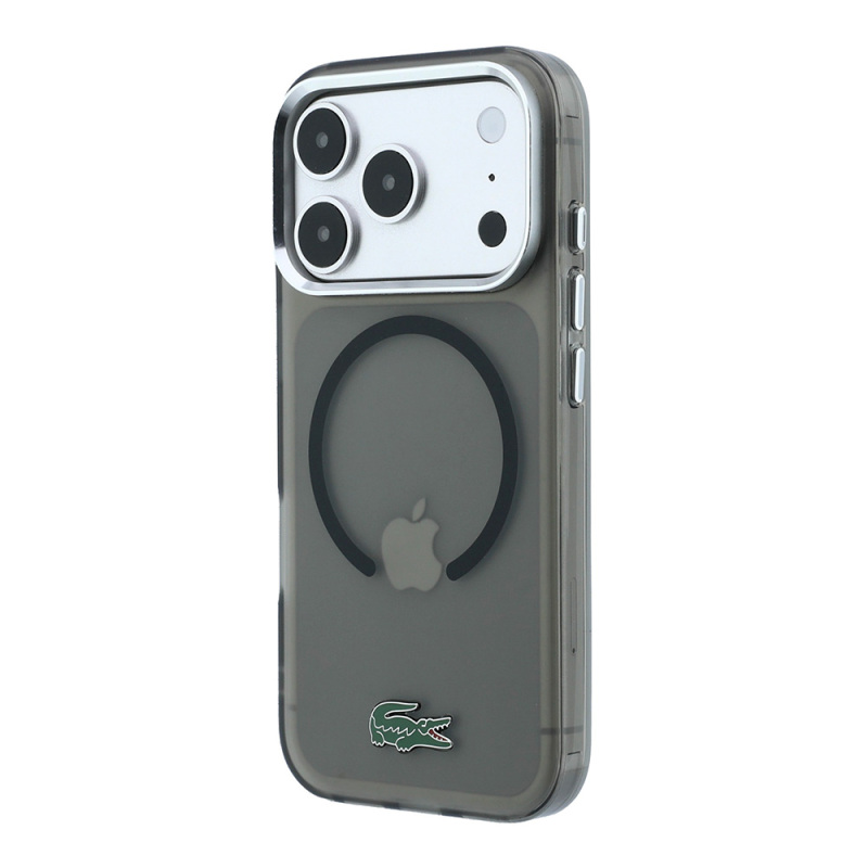Apple iPhone 18 Pro Max Kılıf Lacoste Orjinal Lisanslı M-safe Şarj Özellikli Lake Timsah Logolu IML Frosted Kapak - 10