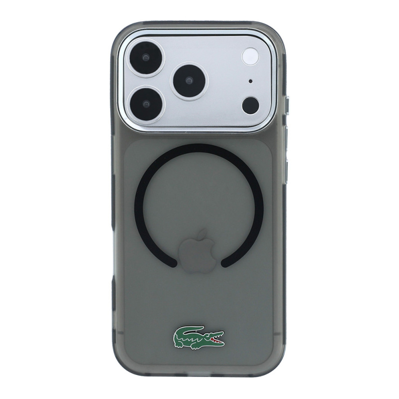 Apple iPhone 18 Pro Max Kılıf Lacoste Orjinal Lisanslı M-safe Şarj Özellikli Lake Timsah Logolu IML Frosted Kapak - 11