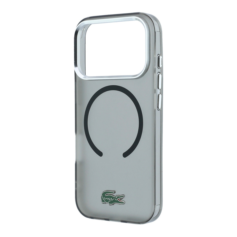 Apple iPhone 18 Pro Max Kılıf Lacoste Orjinal Lisanslı M-safe Şarj Özellikli Lake Timsah Logolu IML Frosted Kapak - 14