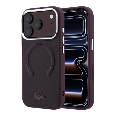 Apple iPhone 18 Pro Max Kılıf Lacoste Orjinal Lisanslı M-safe Şarj Özellikli Lenglen Icon Metal Logolu Kapak - 1