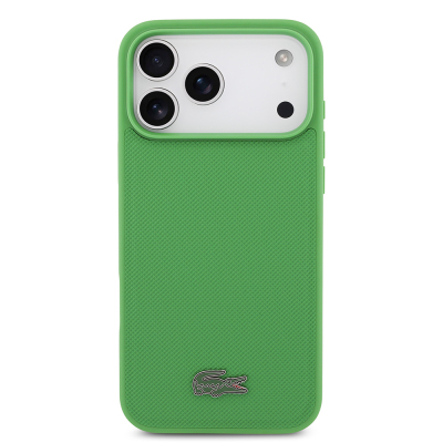 Apple iPhone 18 Pro Max Kılıf Lacoste Orjinal Lisanslı M-safe Şarj Özellikli PU Pike Desenli Metal Logolu Kapak - 7