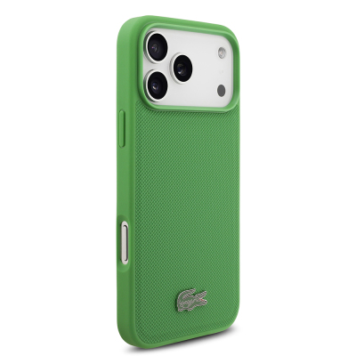 Apple iPhone 18 Pro Max Kılıf Lacoste Orjinal Lisanslı M-safe Şarj Özellikli PU Pike Desenli Metal Logolu Kapak - 8