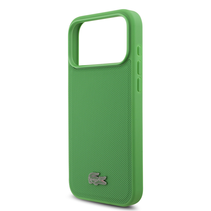 Apple iPhone 18 Pro Max Kılıf Lacoste Orjinal Lisanslı M-safe Şarj Özellikli PU Pike Desenli Metal Logolu Kapak - 10