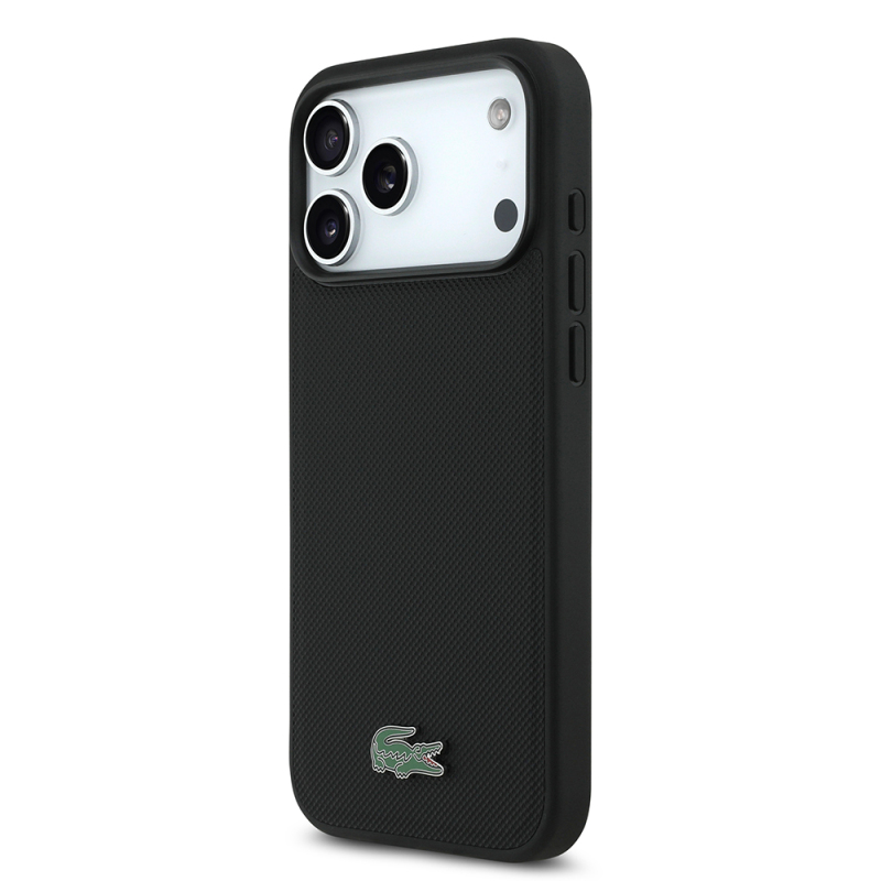 Apple iPhone 18 Pro Max Kılıf Lacoste Orjinal Lisanslı M-safe Şarj Özellikli PU Pike Desenli Metal Logolu Kapak - 13