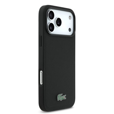 Apple iPhone 18 Pro Max Kılıf Lacoste Orjinal Lisanslı M-safe Şarj Özellikli PU Pike Desenli Metal Logolu Kapak - 15