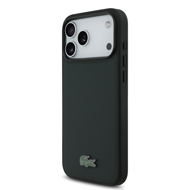 Apple iPhone 18 Pro Max Kılıf Lacoste Orjinal Lisanslı M-safe Şarj Özellikli PU Pike Desenli Metal Logolu Kapak - 20