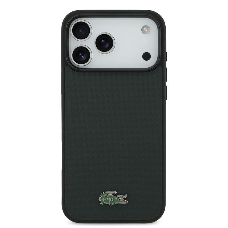 Apple iPhone 18 Pro Max Kılıf Lacoste Orjinal Lisanslı M-safe Şarj Özellikli PU Pike Desenli Metal Logolu Kapak - 21