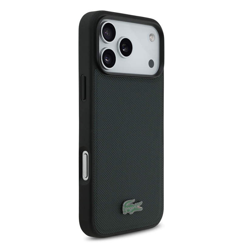 Apple iPhone 18 Pro Max Kılıf Lacoste Orjinal Lisanslı M-safe Şarj Özellikli PU Pike Desenli Metal Logolu Kapak - 22