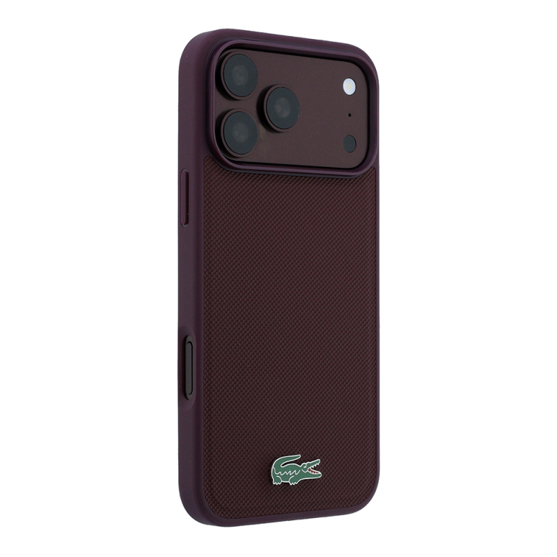 Apple iPhone 18 Pro Max Kılıf Lacoste Orjinal Lisanslı M-safe Şarj Özellikli PU Pike Desenli Metal Logolu Kapak - 29
