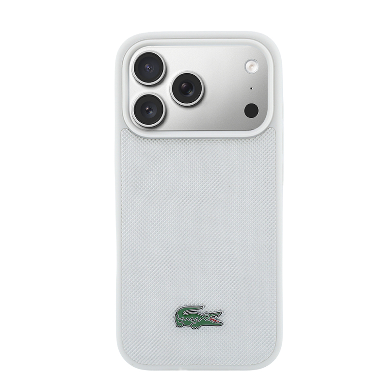 Apple iPhone 18 Pro Max Kılıf Lacoste Orjinal Lisanslı M-safe Şarj Özellikli PU Pike Desenli Metal Logolu Kapak - 35