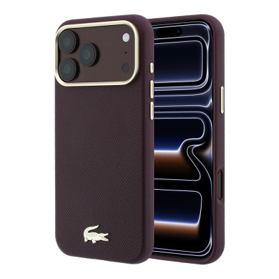 Apple iPhone 18 Pro Max Kılıf Lacoste Orjinal Lisanslı M-Safe Şarj Özellikli PVC Yarı Pike Desenli Arka Yüzey İkonik Timsah Dokuma Logolu Kapak - 1