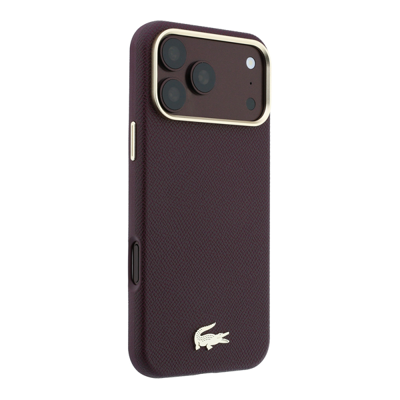 Apple iPhone 18 Pro Max Kılıf Lacoste Orjinal Lisanslı M-Safe Şarj Özellikli PVC Yarı Pike Desenli Arka Yüzey İkonik Timsah Dokuma Logolu Kapak - 6