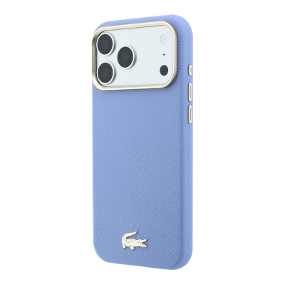Apple iPhone 18 Pro Max Kılıf Lacoste Orjinal Lisanslı M-Safe Şarj Özellikli PVC Yarı Pike Desenli Arka Yüzey İkonik Timsah Dokuma Logolu Kapak - 18