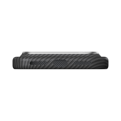 Apple iPhone 18 Pro Max Kılıf M-safe Şarj Özellikli 1500D Aramid Karbon Fiber Pitaka Ultra-Slim Classic Serisi Black-Grey Twill Kapak - 10
