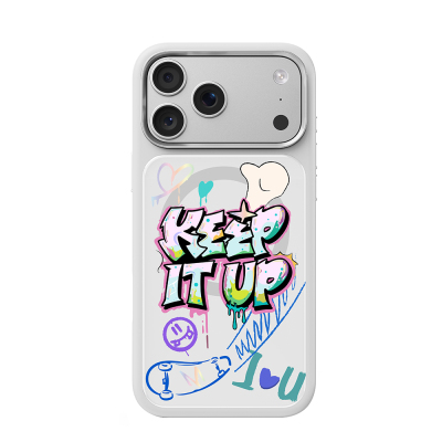 Apple iPhone 18 Pro Max Kılıf M-safe Şarj Özellikli 3D Baskılı Tasarım Mutural Graffiti Serisi Kapak - 7