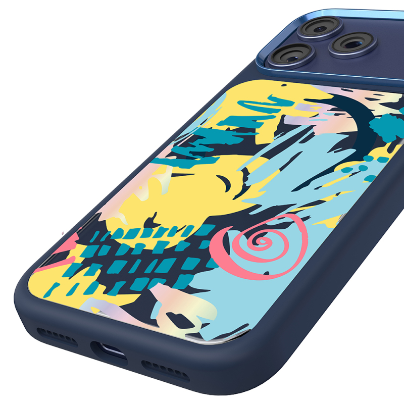 Apple iPhone 18 Pro Max Kılıf M-safe Şarj Özellikli 3D Baskılı Tasarım Mutural Graffiti Serisi Kapak - 21