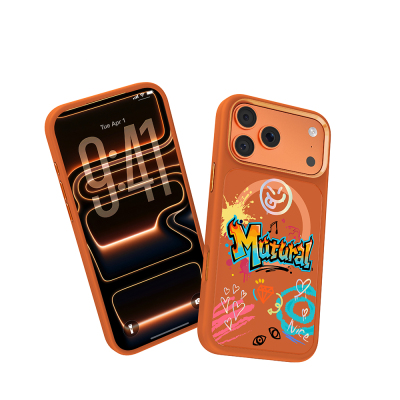 Apple iPhone 18 Pro Max Kılıf M-safe Şarj Özellikli 3D Baskılı Tasarım Mutural Graffiti Serisi Kapak - 33