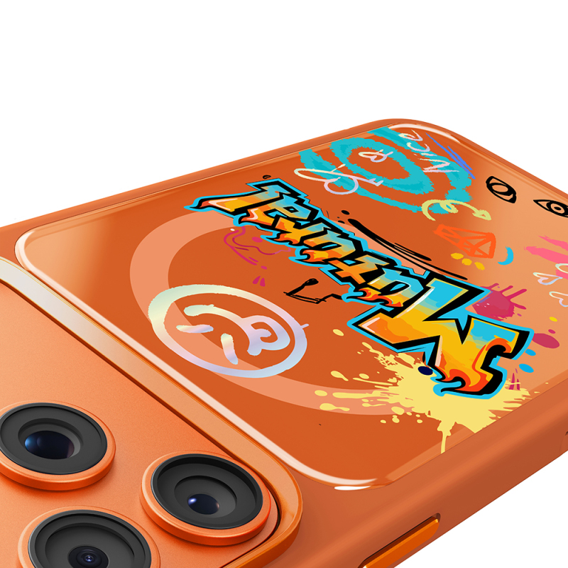Apple iPhone 18 Pro Max Kılıf M-safe Şarj Özellikli 3D Baskılı Tasarım Mutural Graffiti Serisi Kapak - 32