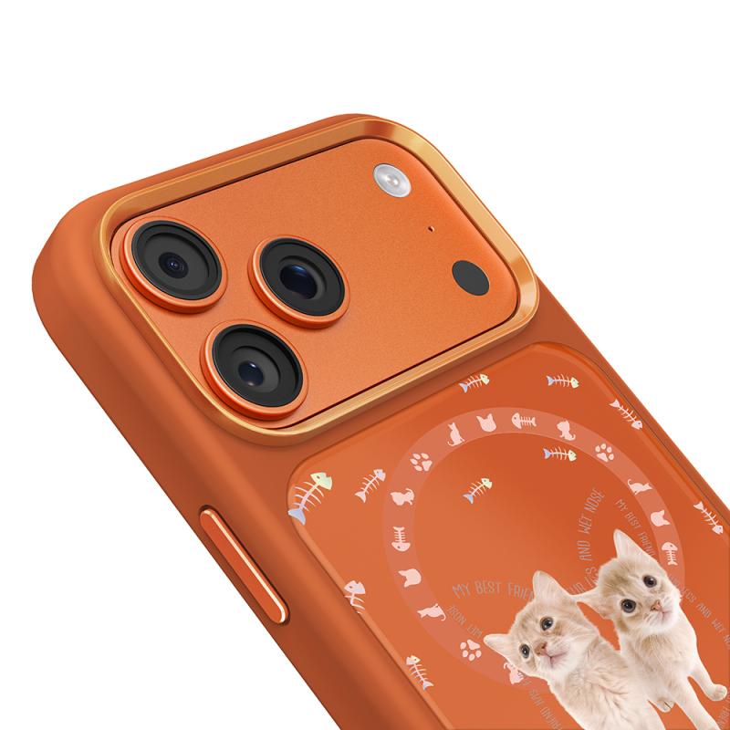 Apple iPhone 18 Pro Max Kılıf M-safe Şarj Özellikli 3D Baskılı Tasarım Mutural The Cat Serisi Kapak - 11