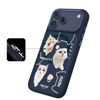 Apple iPhone 18 Pro Max Kılıf M-safe Şarj Özellikli 3D Baskılı Tasarım Mutural The Cat Serisi Kapak - 13